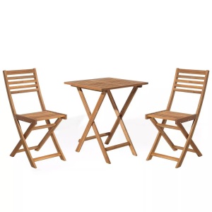 Beliani, Beliani FIJI Bistro-Set, Beliani - Bistro Set aus Akazienholz Klassisch FIJI, One Size, Light Beige