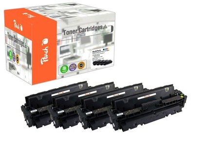 Peach, Peach Spar Pack Tonermodule kompatibel zu HP 410A, CF410-3A, Peach HP 410 A 4 Toner (bk, c/m/y) ersetzt HP No. 410A, CF410A, CF411A, CF412A, CF413A für z.B. HP Color LaserJet Pro MFP M 477 fnw