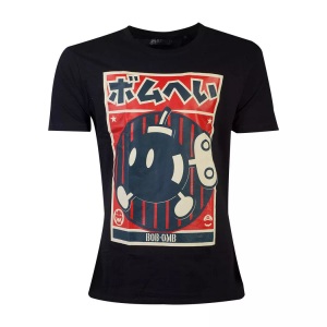 Super Mario, Super Mario Bob-Omb - Poster T-Shirt schwarz, Difuzed - T-shirt Super Mario Bob-omb L, für Herren, Größe L
