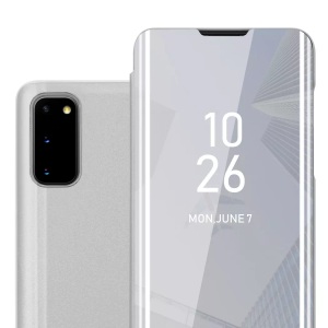 Cadorabo, Hülle für Samsung Galaxy S20 Spiegel Standfunktion 360 Grad Schutz, Cadorabo - Hülle für Samsung Galaxy S20 Spiegel Standfunktion 360 Grad Schutz, Silber