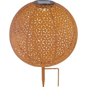 mutoni light, Solarleuchte Metall rostfarben 1xLED, Globo Solarleuchte , 33629R , Rostfarben , Metall , 38 cm , mit Schalter , 004558673801