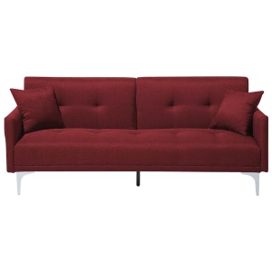 Beliani, Schlafcouch aus Polyester Modern LUCAN Schlafcouch aus Polyester Modern LUCAN, Beliani - Schlafsofa aus Polyester Retro LUCAN, One Size, Bordeaux