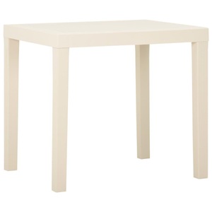 vidaXL, vidaXL Gartentisch Weiß 79x65x72 cm Kunststoff
