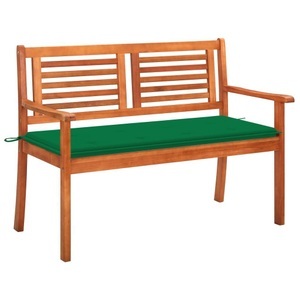 vidaXL, vidaXL 2-Sitzer-Gartenbank mit Auflage 120 cm Massivholz Eukalyptus, vidaXL 2-Sitzer-Gartenbank mit Auflage 120 cm Massivholz Eukalyptus