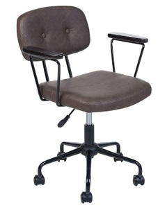 Beliani, Bürostuhl aus Kunstleder Retro ALGERITA Bürostuhl aus Kunstleder Retro ALGERITA, Beliani - Bürostuhl aus Kunstleder Retro ALGERITA, One Size, Erdbraun
