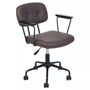 Beliani, Bürostuhl aus Kunstleder Retro ALGERITA Bürostuhl aus Kunstleder Retro ALGERITA, Beliani - Bürostuhl aus Kunstleder Retro ALGERITA, One Size, Erdbraun
