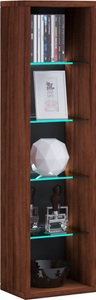 VCM, Holz CD DVD Stand Aufbewahrung Standregal Bücherregal Deko Regal Glas Rasato Holz CD DVD Stand Aufbewahrung Standregal Bücherregal Deko Regal Glas Rasato, VCM - Holzregal stehend | platzsparender CD-Schrank Elegantes DVD-Regal Blu-Ray Regal CD Rasato, One Size, Kern-Nussbaum