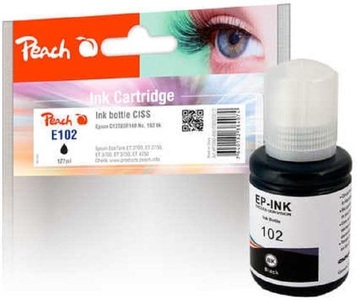 Peach, Peach Tintenbehälter pigm. schwarz kompatible zu Epson C13T03R140, 102 bk, Peach Tinte Epson 102 (C13T03R140) Black