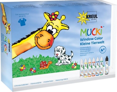 undefined, Mucki Window Color 7er Set kl. Tierwelt, Kreul Fensterfarbe Mucki Set 7 Stück je 29 ml