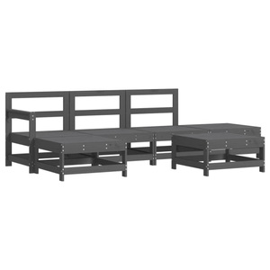 vidaXL, vidaXL 6-tlg. Garten-Lounge-Set Grau Massivholz Kiefer, vidaXL 6-tlg. Garten-Lounge-Set Grau Massivholz Kiefer