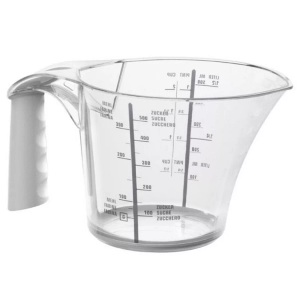 Rotho, Rotho LOFT Messbecher, Rotho Messbecher 0,6 l , 1111601100 , Weiss, Transparent , Kunststoff , Messskala für Flüssigkeiten, Messskala für Lebensmittel, Angaben in g, ml, l , 003294043901