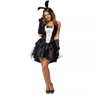 TecTake, Frauenkostüm Sexy Bunny Weiss, Tectake - Frauenkostüm Sexy Bunny, für Damen, Weiss, Größe S