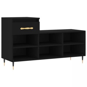 vidaXL, vidaXL Schuhregal Schwarz 102x36x60 cm Holzwerkstoff