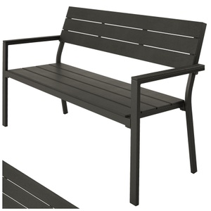 TecTake, Gartenbank Line 2-Sitzer mit Aluminiumrahmen 128x59x88cm Gartenbank Line 2-Sitzer mit Aluminiumrahmen 128x59x88cm, Tectake - Gartenbank Line 2-Sitzer mit Aluminiumrahmen 128x59x88cm, One Size, Mediumgrau