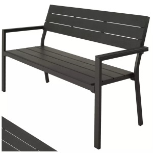 TecTake, Gartenbank Line 2-Sitzer mit Aluminiumrahmen 128x59x88cm Gartenbank Line 2-Sitzer mit Aluminiumrahmen 128x59x88cm, Tectake - Gartenbank Line 2-Sitzer mit Aluminiumrahmen 128x59x88cm, One Size, Mediumgrau