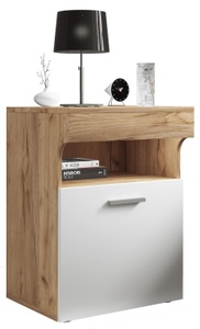 VCM, Nachtschrank Beistelltisch Drehtür Konsole Boxspring Nachttisch Slepal M Nachtschrank Beistelltisch Drehtür Konsole Boxspring Nachttisch Slepal M