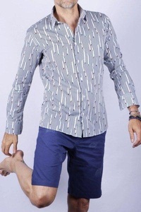Atelier F&B, Gestreiftes Hemd Mit Fadenspulen-print Herren, 