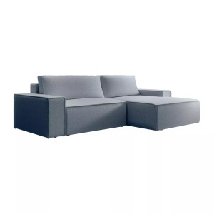 Vente-unique, Vente-unique - Ecksofa mit Schlaffunktion - Ecke rechts - Strukturstoff - Grau - AMELIA, One Size