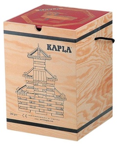 KAPLA, KAPLA Bausteine - Kasten 280er Box, Kapla - Holzkiste mit 280 -Plättchen, Beige Medium