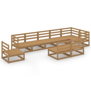 vidaXL, vidaXL 9-tlg. Garten-Lounge-Set Honigbraun Massivholz Kiefer