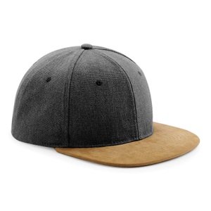 Beechfield, Kunst Wildleder Schirm Snapback Kappe (2 Stückpackung) Herren Schwarz ONE SIZE, Beechfield - Kunst Wildleder Schirm Snapback Kappe (2 StückPackung), für Damen, Schwarz, One Size
