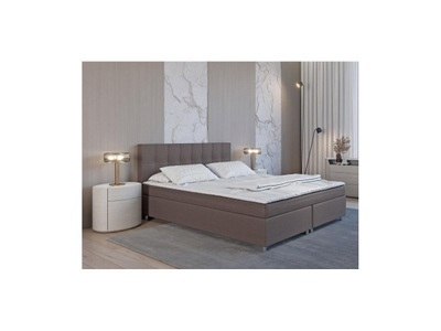 DREAMEA, Boxspringbett mit Topper Stoff SIERO Boxspringbett mit Topper Stoff SIERO, 