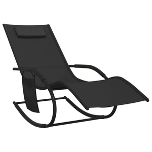 vidaXL, vidaXL Schaukelliege Schwarz Stahl und Textilene, vidaXL Schaukelliege Schwarz Stahl und Textilene
