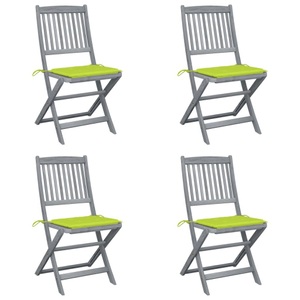 vidaXL, vidaXL Klappbare Gartenstühle 4 Stk. mit Kissen Massivholz Akazie