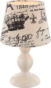 Globo, GLOBO METALIC Tischleuchte Metall coffee, Textil, Kabel: 1,20m, Schalter, D:170, H:280, Mit schwarzer Aufschrift - Tischleuchte Jolanda