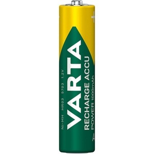 Varta, RECHARGE Power Micro (AAA) NiMH Akku mit 1000mAh - 4 Stück, VARTA 4er-Set NiMH-Micro-Akku RECHARGE ACCU Power 1000 mAh, AAA, HR03