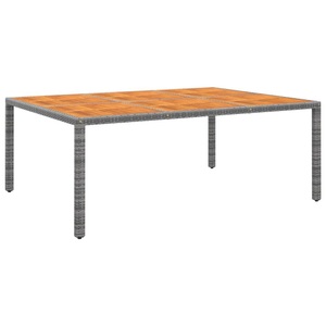 vidaXL, vidaXL Gartentisch 200x150x75 cm Akazienholz und Poly Rattan Grau