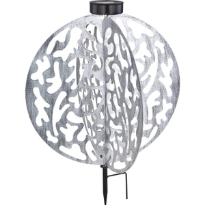 mutoni light, Solarleuchte Metall silberfarben 1xLED, Solarleuchte Metall silberfarben 1xLED