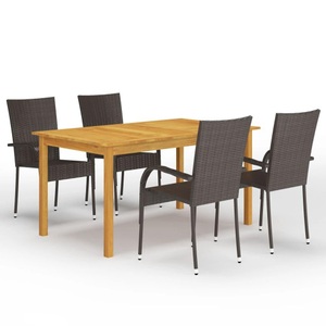 vidaXL, vidaXL 5-tlg. Garten-Essgruppe Braun, vidaXL 5-tlg. Garten-Essgruppe Braun
