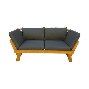 Contini, 2er Sofa Mit Kissen Anthrazit Eucalyptus Unisex ONE SIZE, Contini 2er Gartenbank mit Kissen 202/164x72x76cm Anthrazit