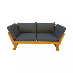 Contini, 2er Sofa Mit Kissen Anthrazit Eucalyptus Unisex ONE SIZE, Contini 2er Gartenbank mit Kissen 202/164x72x76cm Anthrazit
