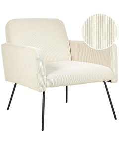 Beliani, Sessel aus Cord Retro NARKEN Sessel aus Cord Retro NARKEN, Beliani - Sessel aus Cord Retro NARKEN, One Size, Pearl