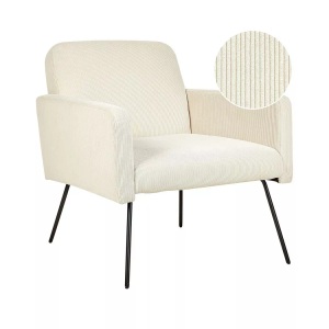 Beliani, Sessel aus Cord Retro NARKEN Sessel aus Cord Retro NARKEN, Beliani - Sessel aus Cord Retro NARKEN, One Size, Pearl