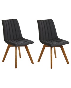 Beliani, Set mit 2 Stühlen aus Polyester Klassisch CALGARY Set mit 2 Stühlen aus Polyester Klassisch CALGARY, 