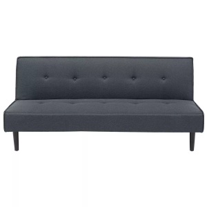 Beliani, Beliani 3-Sitzer Sofa Polsterbezug dunkelgrau VISBY, Beliani - Schlafsofa aus Polyester Retro VISBY, One Size, Spacegrau