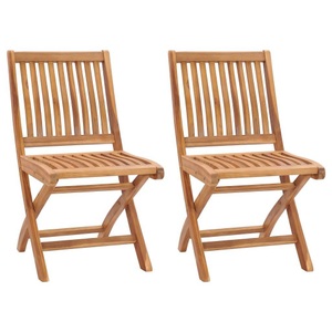 vidaXL, vidaXL Klappbare Gartenstühle 2 Stk. Massivholz Teak