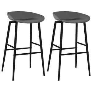 vidaXL, vidaXL Barhocker 2 Stk. Grau