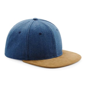 Beechfield, Kunst Wildleder Schirm Snapback Kappe Herren Blau Denim ONE SIZE, Beechfield - Kunst Wildleder Schirm Snapback Kappe, für Damen, Blau Denim, One Size