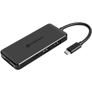 Transcend, Transcend TS-HUB5C USB 2.0-Hub mit eingebautem SD-Kartenleser, mit USB-C Stecker, mit Schnellladeport Schwarz, Transcend 6-in-1, USB 3.1, Gen 2, Typ-C, Hub, black, TS-HUB5C