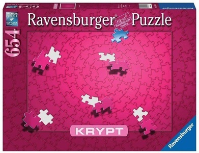 Ravensburger Verlag, Krypt Pink 654p, Ravensburger Krypt Puzzle Pink mit 654 Teilen, Schweres Puzzle für Erwachsene und Kinder ab 14 Jahren - Puzzeln ohne Bild, nur nach Form der Puzzleteile