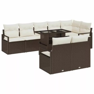 VidaXL - Gartensofa-set poly-rattan, One Size, Braun