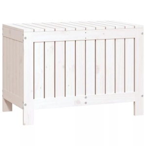 vidaXL, vidaXL Gartentruhe Weiß 76x42,5x54 cm Massivholz Kiefer, VidaXL - Gartentruhe holz, One Size, Weiss