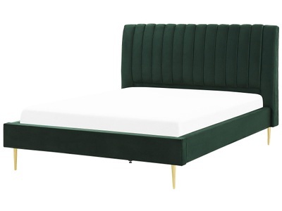 Beliani, Bett mit Lattenrost aus Samtstoff Modern MARVILLE Bett mit Lattenrost aus Samtstoff Modern MARVILLE, Beliani - Bett mit Lattenrost aus Samtstoff Modern MARVILLE, 180x200 cm, Ozeangrün