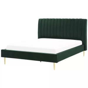Beliani, Bett mit Lattenrost aus Samtstoff Modern MARVILLE Bett mit Lattenrost aus Samtstoff Modern MARVILLE, Beliani - Bett mit Lattenrost aus Samtstoff Modern MARVILLE, 180x200 cm, Ozeangrün