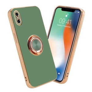 Cadorabo, Hülle für Apple iPhone XS MAX mit Ring - Schutzhülle, Cadorabo - Hülle für Apple iPhone XS MAX mit Ring Schutzhülle, Hellgrün