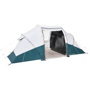 QUECHUA, Familienzelt Stangenaufbau Arpenaz 4.2 Fresh&black Für 4 Personen In 2 Kabinen Unisex, QUECHUA - Zelt ARPENAZ 4 2 FB, 0, Schwarz Leicht